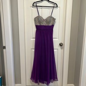 Purple Beaded Prom Dress